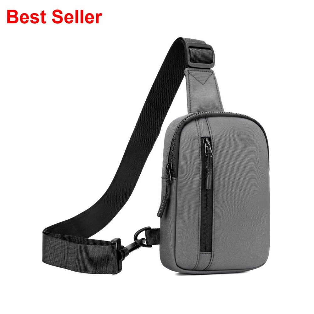 Polyester Mini Sling Bag With Reversible Strap And Dual Pockets